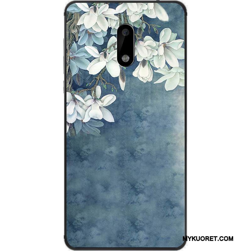 Kuori Nokia 6 Silikoni Valkoinen Puhelimen Kuoret, Kotelo Nokia 6 Laukut Murtumaton Trendi