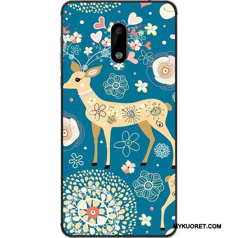 Kuori Nokia 6 Silikoni Valkoinen Puhelimen Kuoret, Kotelo Nokia 6 Laukut Murtumaton Trendi