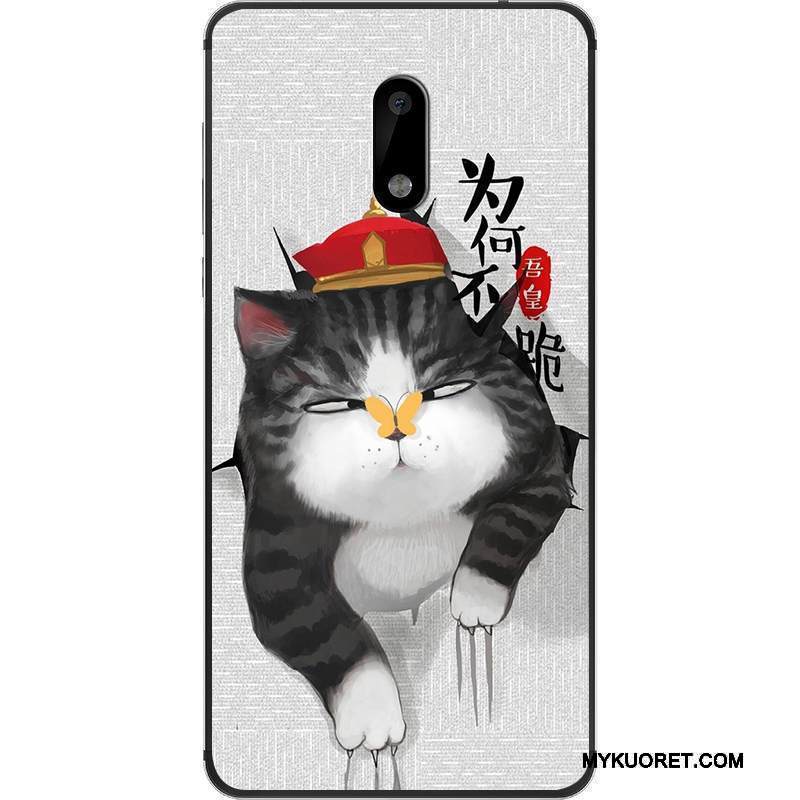 Kuori Nokia 6 Silikoni Valkoinen Puhelimen Kuoret, Kotelo Nokia 6 Laukut Murtumaton Trendi