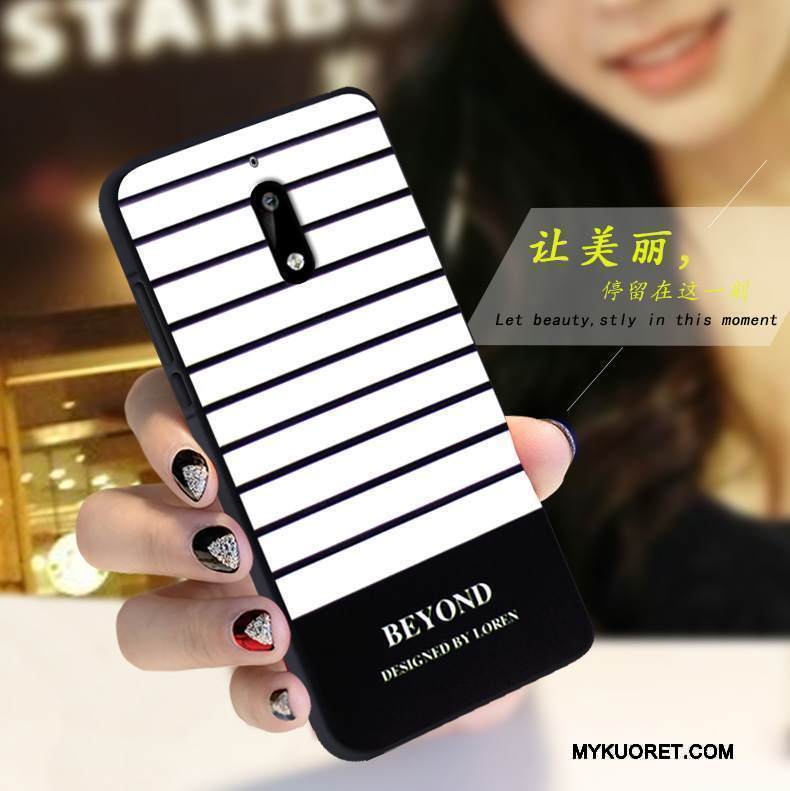 Kuori Nokia 6 Silikoni Valkoinen Yksinkertainen, Kotelo Nokia 6 Pehmeä Neste Puhelimen Kuoret Punainen