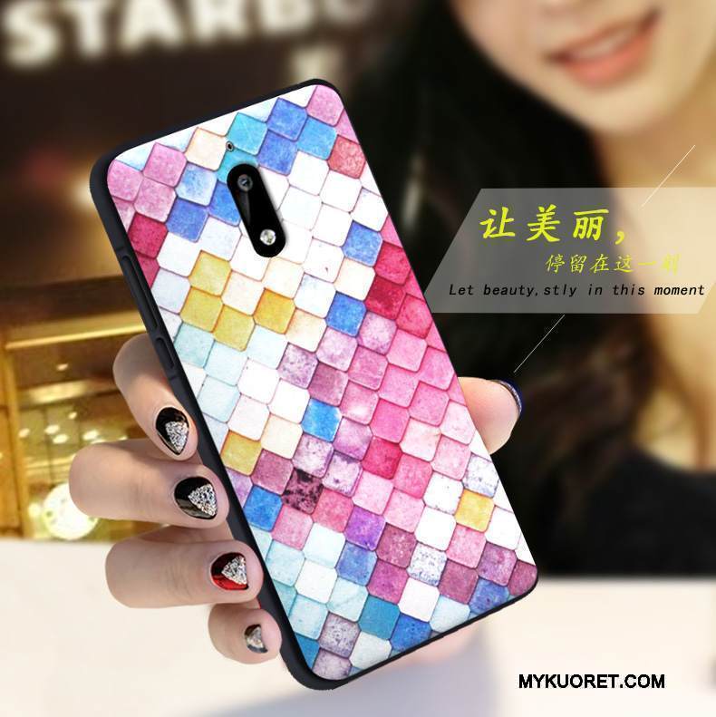 Kuori Nokia 6 Silikoni Valkoinen Yksinkertainen, Kotelo Nokia 6 Pehmeä Neste Puhelimen Kuoret Punainen