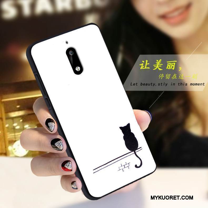 Kuori Nokia 6 Silikoni Valkoinen Yksinkertainen, Kotelo Nokia 6 Pehmeä Neste Puhelimen Kuoret Punainen