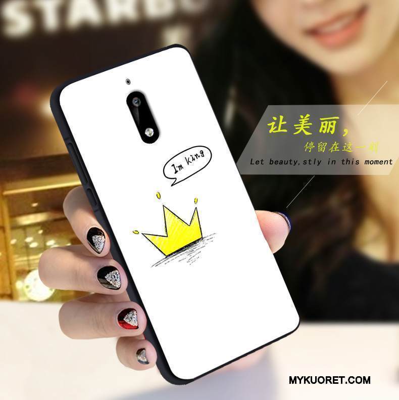 Kuori Nokia 6 Silikoni Valkoinen Yksinkertainen, Kotelo Nokia 6 Pehmeä Neste Puhelimen Kuoret Punainen