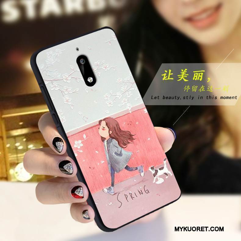 Kuori Nokia 6 Silikoni Valkoinen Yksinkertainen, Kotelo Nokia 6 Pehmeä Neste Puhelimen Kuoret Punainen