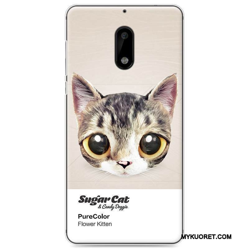 Kuori Nokia 6 Suojaus Ihana Keltainen, Kotelo Nokia 6 Maalaus Kissa Puhelimen Kuoret