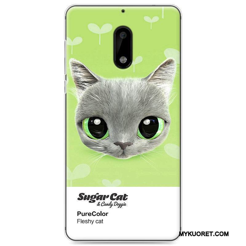 Kuori Nokia 6 Suojaus Ihana Keltainen, Kotelo Nokia 6 Maalaus Kissa Puhelimen Kuoret