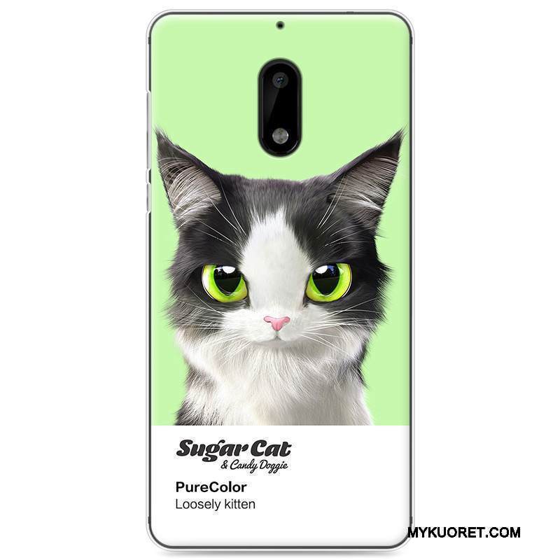 Kuori Nokia 6 Suojaus Ihana Keltainen, Kotelo Nokia 6 Maalaus Kissa Puhelimen Kuoret