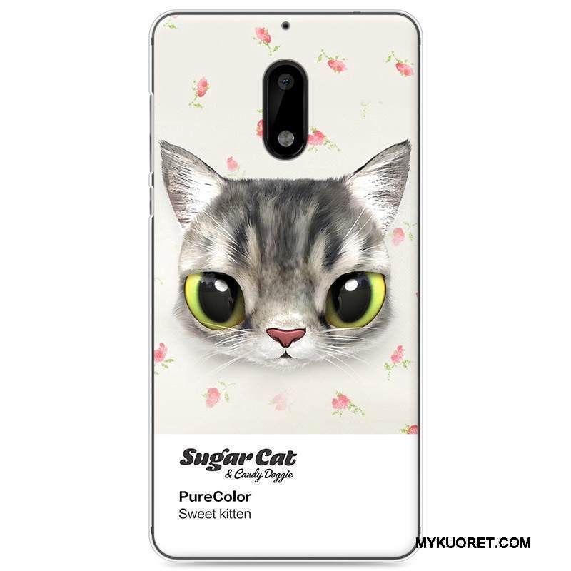 Kuori Nokia 6 Suojaus Ihana Keltainen, Kotelo Nokia 6 Maalaus Kissa Puhelimen Kuoret