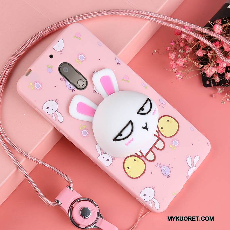 Kuori Nokia 6 Suojaus Ihana Puhelimen Kuoret, Kotelo Nokia 6 Sarjakuva Ripustettavat Koristeet Murtumaton