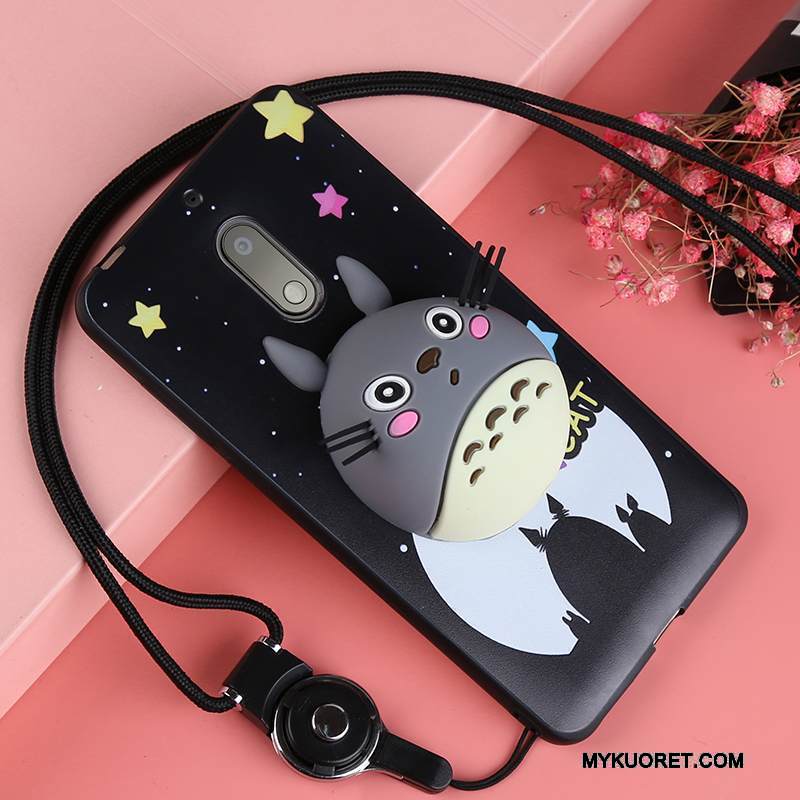 Kuori Nokia 6 Suojaus Ihana Puhelimen Kuoret, Kotelo Nokia 6 Sarjakuva Ripustettavat Koristeet Murtumaton