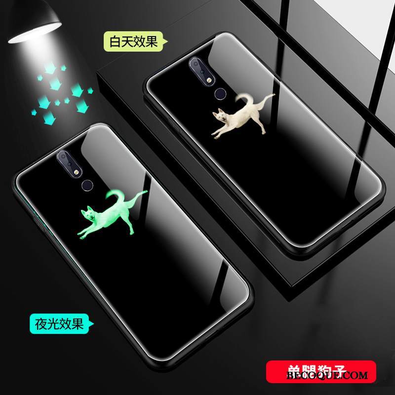Kuori Nokia 7.1 Kirkas Puhelimen Kuoret, Kotelo Nokia 7.1 Lasi Koira