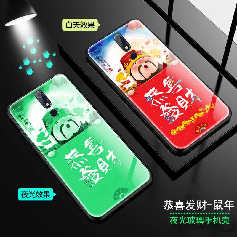 Kuori Nokia 7.1 Lasi Punainen, Kotelo Nokia 7.1 Kirkas Rikkaus