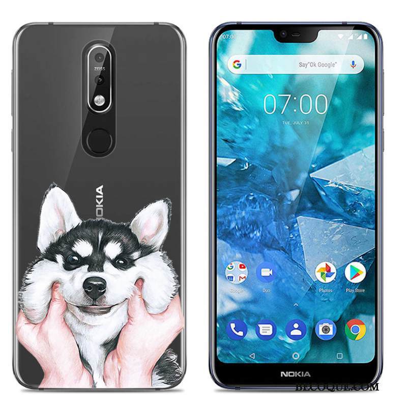 Kuori Nokia 7.1 Luova Läpinäkyvä Trendi, Kotelo Nokia 7.1 Sarjakuva Puhelimen Kuoret L