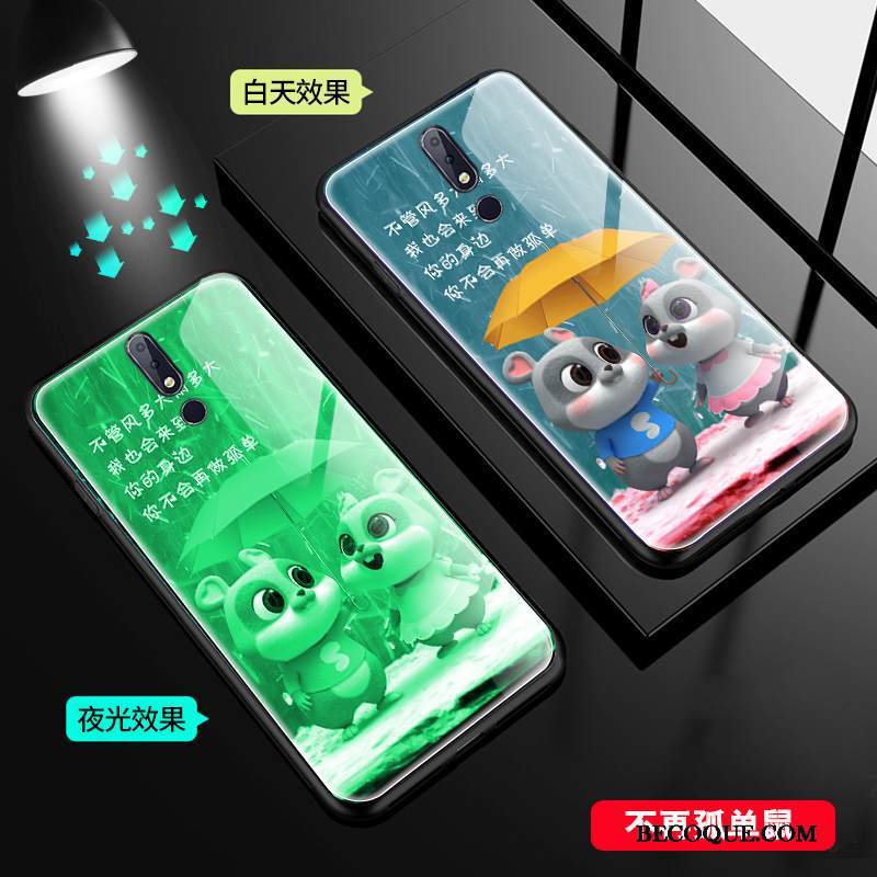 Kuori Nokia 7.1 Net Red Pieni, Kotelo Nokia 7.1 Rotta Puhelimen Kuoret