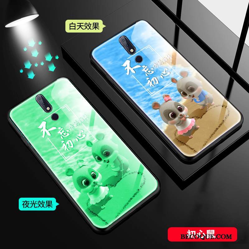 Kuori Nokia 7.1 Net Red Pieni, Kotelo Nokia 7.1 Rotta Puhelimen Kuoret