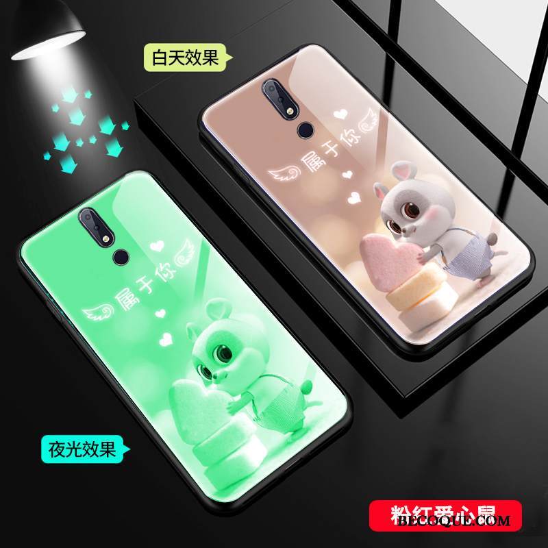 Kuori Nokia 7.1 Net Red Pieni, Kotelo Nokia 7.1 Rotta Puhelimen Kuoret