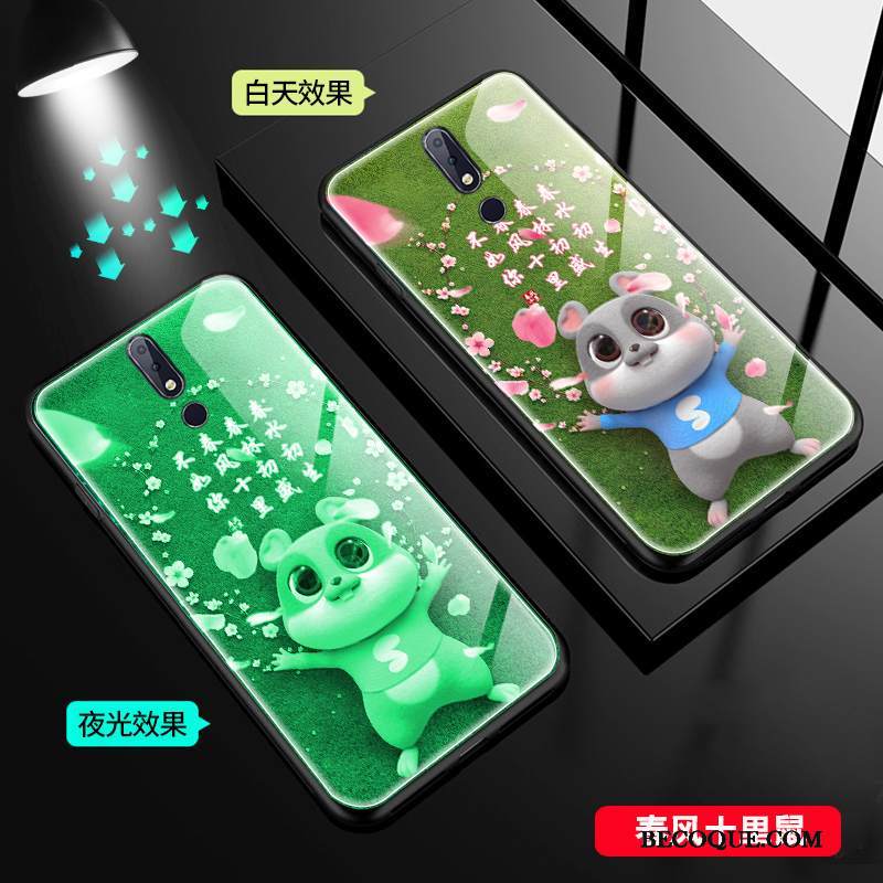 Kuori Nokia 7.1 Net Red Pieni, Kotelo Nokia 7.1 Rotta Puhelimen Kuoret