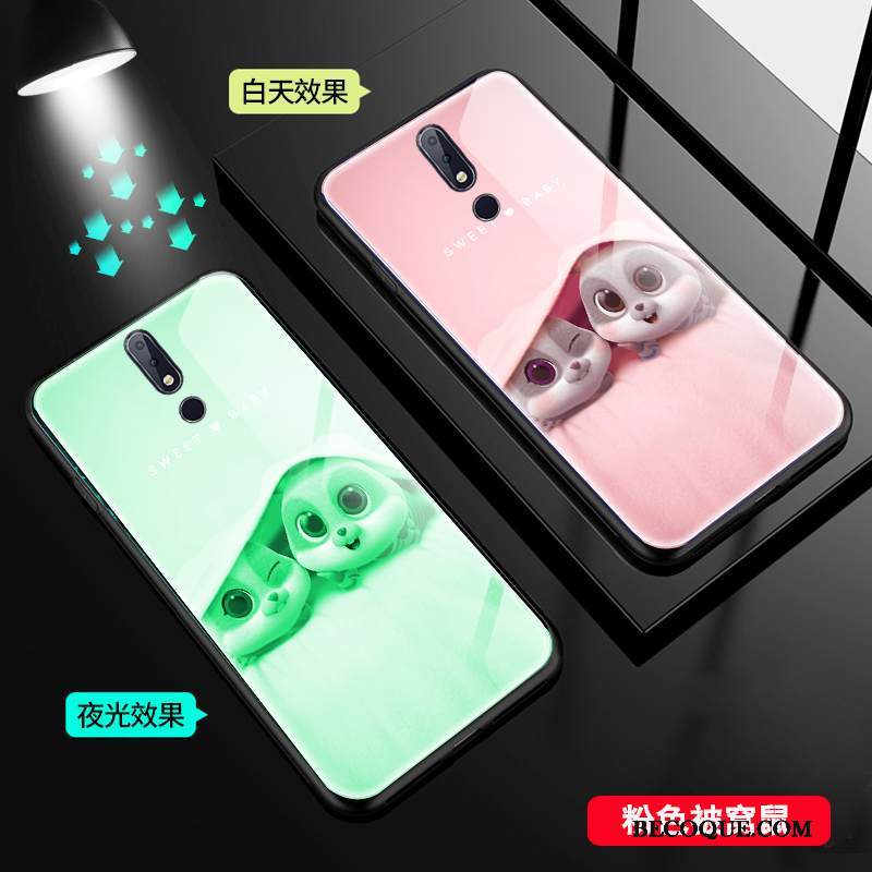 Kuori Nokia 7.1 Net Red Pieni, Kotelo Nokia 7.1 Rotta Puhelimen Kuoret