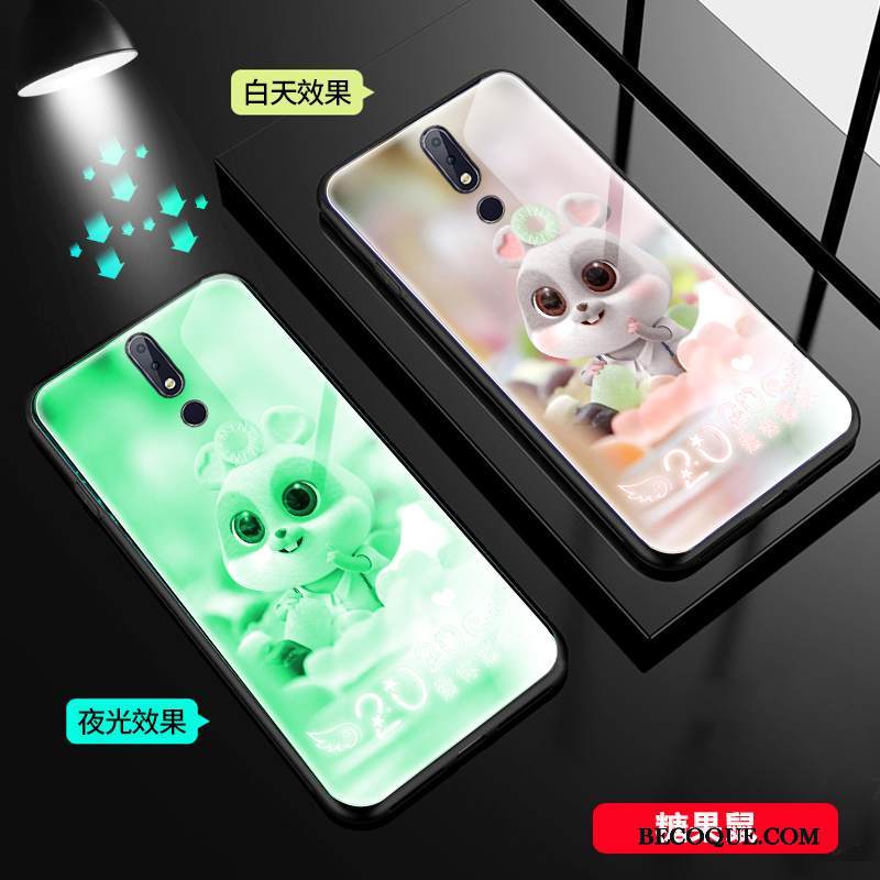 Kuori Nokia 7.1 Net Red Pieni, Kotelo Nokia 7.1 Rotta Puhelimen Kuoret