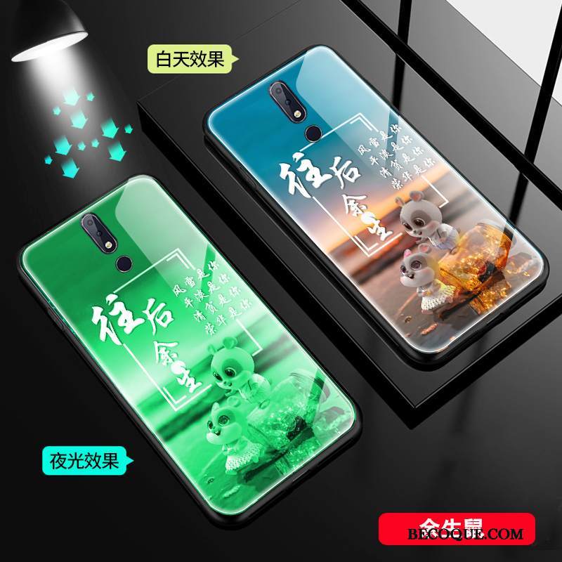 Kuori Nokia 7.1 Net Red Pieni, Kotelo Nokia 7.1 Rotta Puhelimen Kuoret