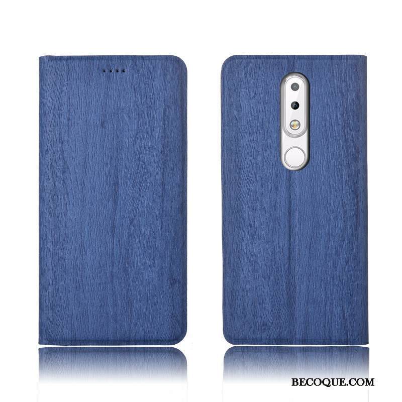 Kuori Nokia 7.1 Pehmeä Neste Puu Kukkakuvio, Kotelo Nokia 7.1 Kuoret Sininen Puhelimen Kuoret