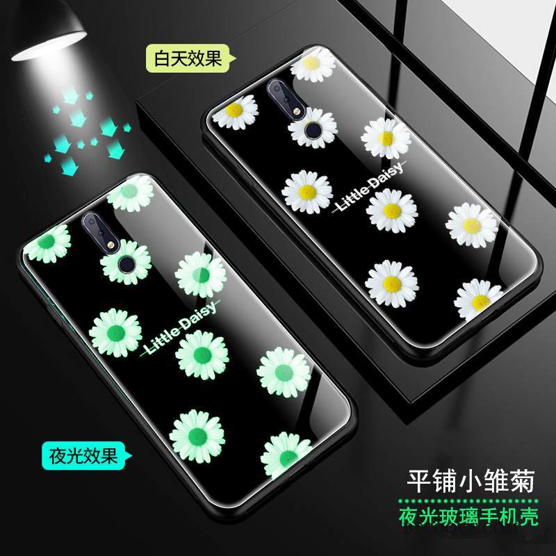 Kuori Nokia 7.1 Puhelimen Kuoret Lasi, Kotelo Nokia 7.1 Kirkas Päivänkakkara