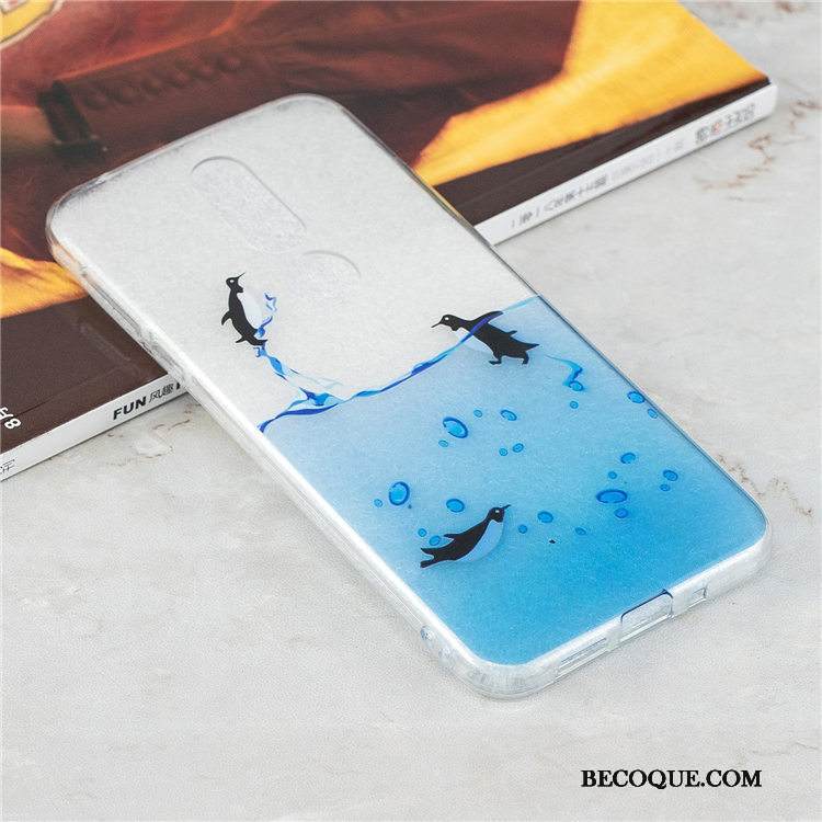 Kuori Nokia 7.1 Sarjakuva Murtumaton Sininen, Kotelo Nokia 7.1 Pehmeä Neste Ripustettavat Koristeet Puhelimen Kuoret