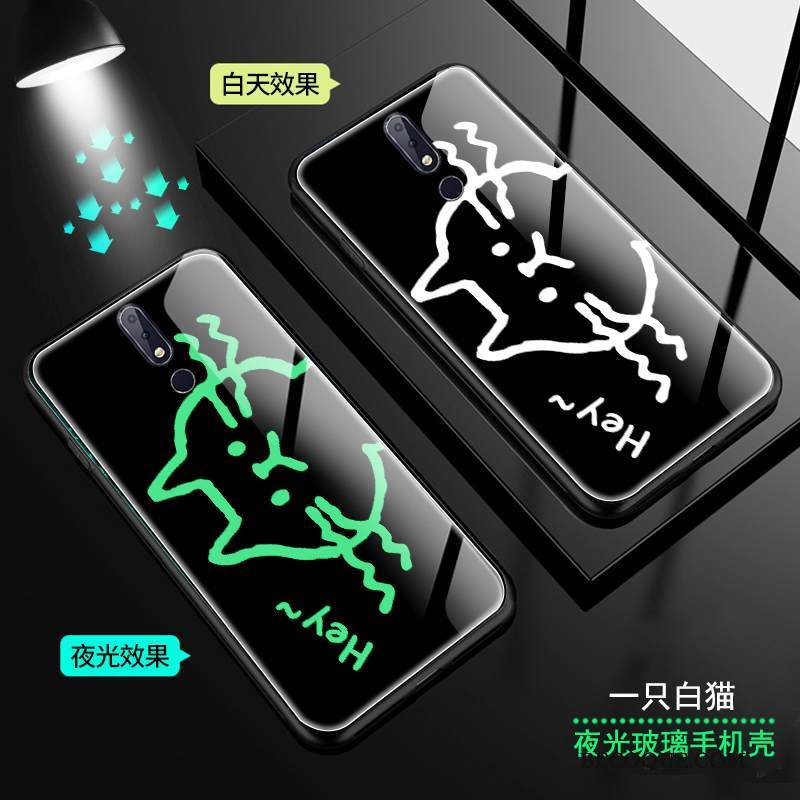 Kuori Nokia 7.1 Sarjakuva Sininen Kirkas, Kotelo Nokia 7.1 Kissa Lasi
