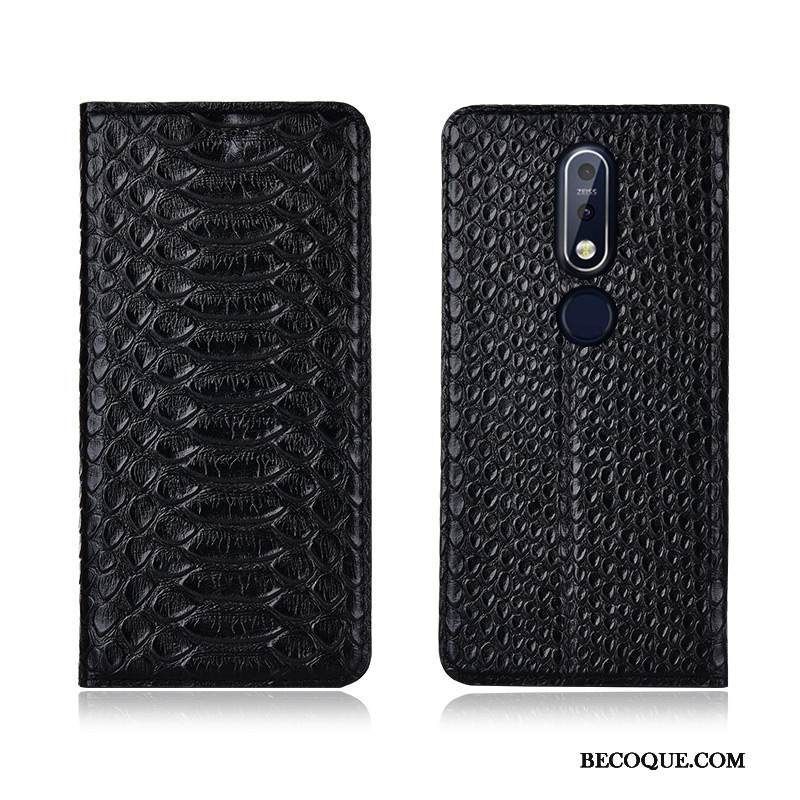 Kuori Nokia 7.1 Suojaus Puhelimen Kuoret Murtumaton, Kotelo Nokia 7.1 Nahka Kukkakuvio Sininen