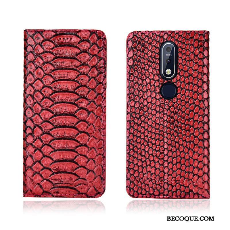 Kuori Nokia 7.1 Suojaus Puhelimen Kuoret Murtumaton, Kotelo Nokia 7.1 Nahka Kukkakuvio Sininen