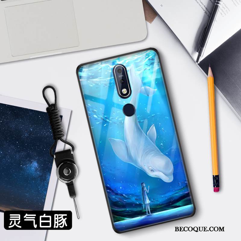 Kuori Nokia 7.1 Suojaus Vaalean Tuuli, Kotelo Nokia 7.1 Net Red Puhelimen Kuoret