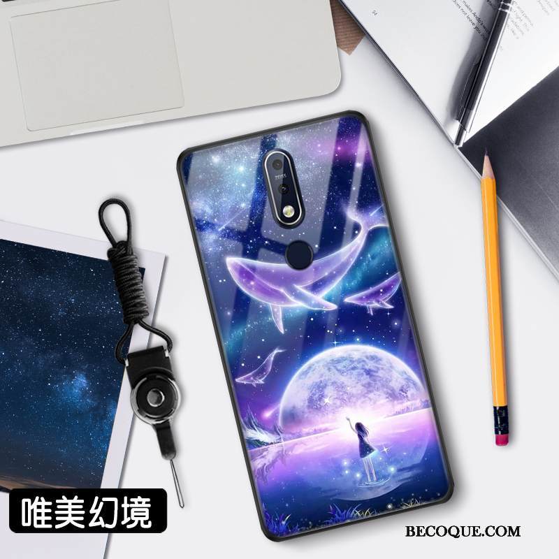 Kuori Nokia 7.1 Suojaus Vaalean Tuuli, Kotelo Nokia 7.1 Net Red Puhelimen Kuoret