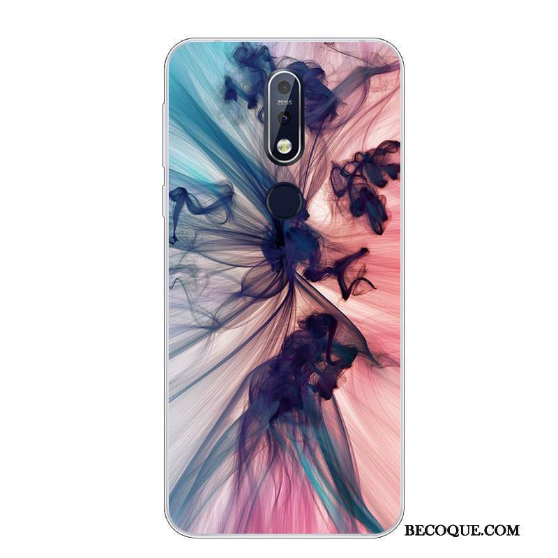 Kuori Nokia 7.1 Suojaus Valkoinen Puhelimen Kuoret, Kotelo Nokia 7.1 Pehmeä Neste Ihana