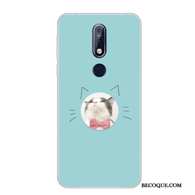 Kuori Nokia 7.1 Suojaus Valkoinen Puhelimen Kuoret, Kotelo Nokia 7.1 Pehmeä Neste Ihana