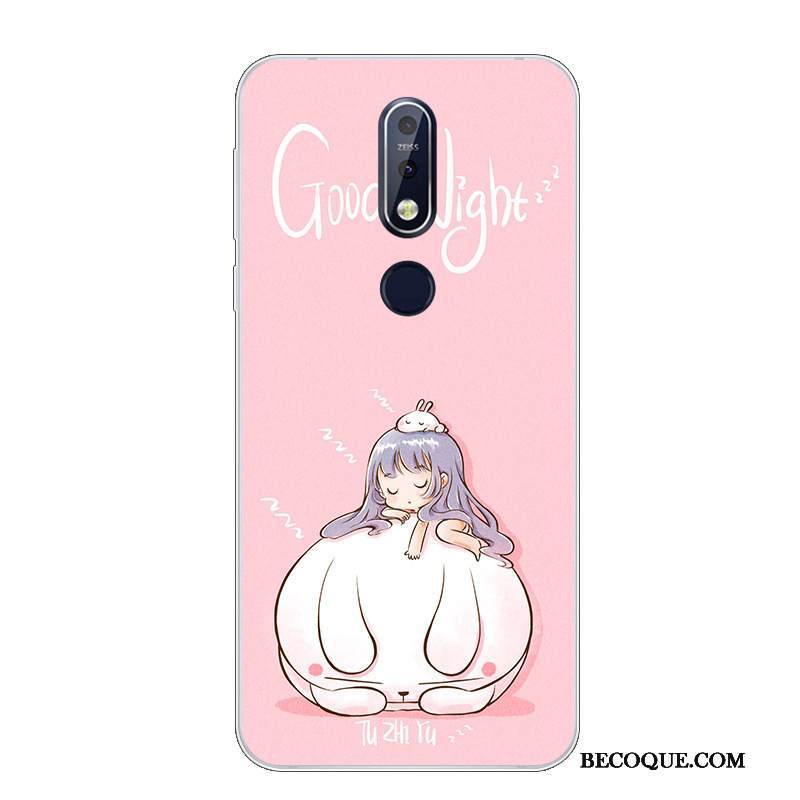 Kuori Nokia 7.1 Suojaus Valkoinen Puhelimen Kuoret, Kotelo Nokia 7.1 Pehmeä Neste Ihana