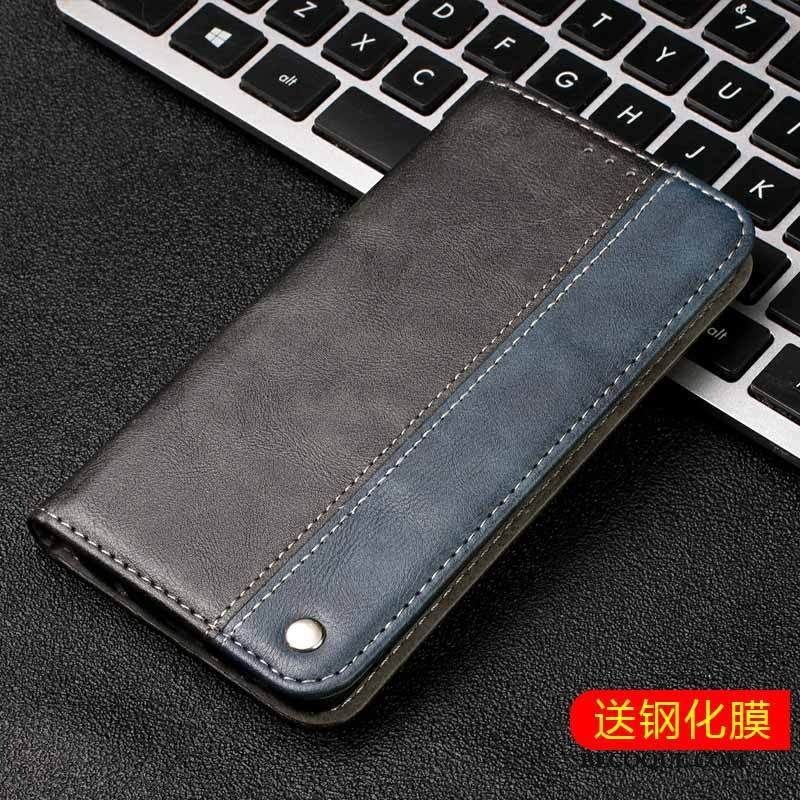 Kuori Nokia 7.1 Tuki Puhelimen Kuoret Sininen, Kotelo Nokia 7.1 Nahka