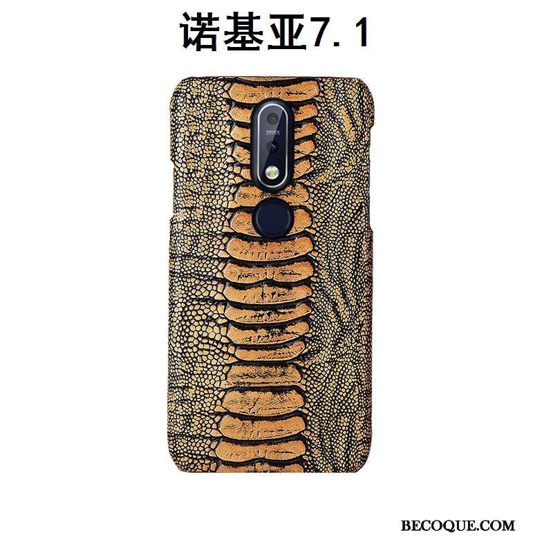 Kuori Nokia 7.1 Ylellisyys Muokata Murtumaton, Kotelo Nokia 7.1 Nahka Lintu Takakansi