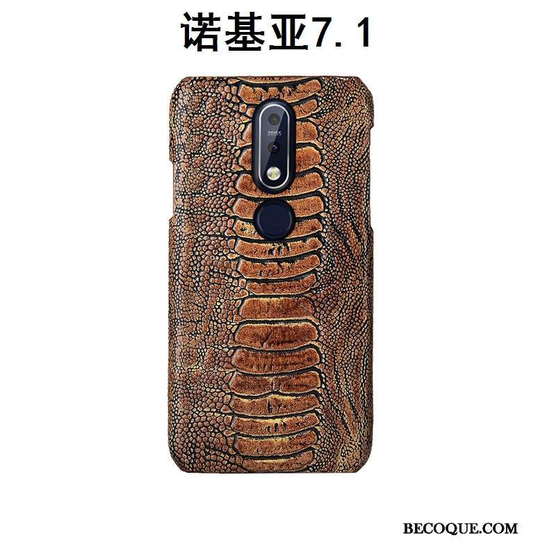 Kuori Nokia 7.1 Ylellisyys Muokata Murtumaton, Kotelo Nokia 7.1 Nahka Lintu Takakansi
