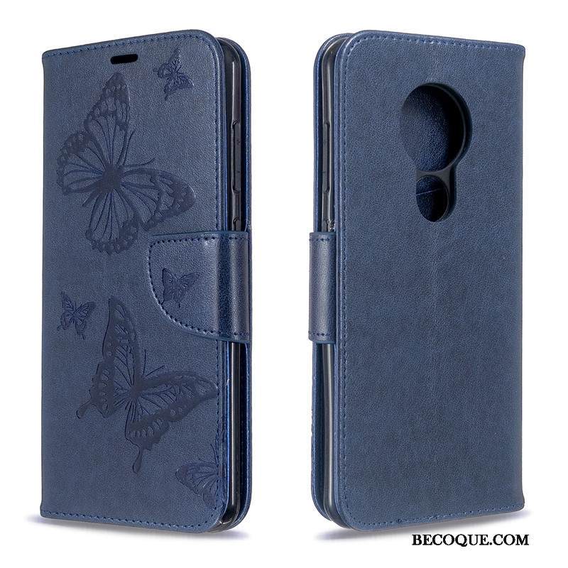 Kuori Nokia 7.2 Kuoret Kiinteä Väri Kukka, Kotelo Nokia 7.2 Nahka Puhelimen Kuoret Perhonen