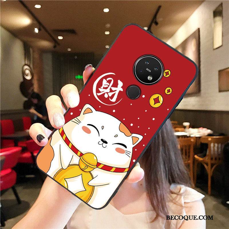 Kuori Nokia 7.2 Laukut Pesty Suede Rikkaus, Kotelo Nokia 7.2 Silikoni Puhelimen Kuoret Punainen