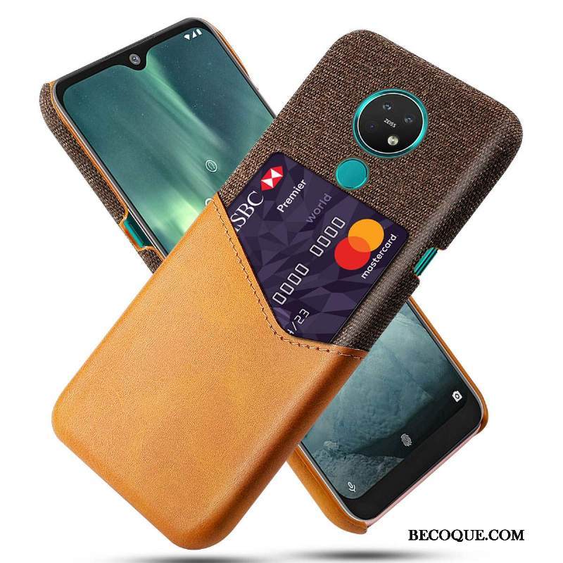 Kuori Nokia 7.2 Nahka Keltainen Persoonallisuus, Kotelo Nokia 7.2 Luova Murtumaton Kortti