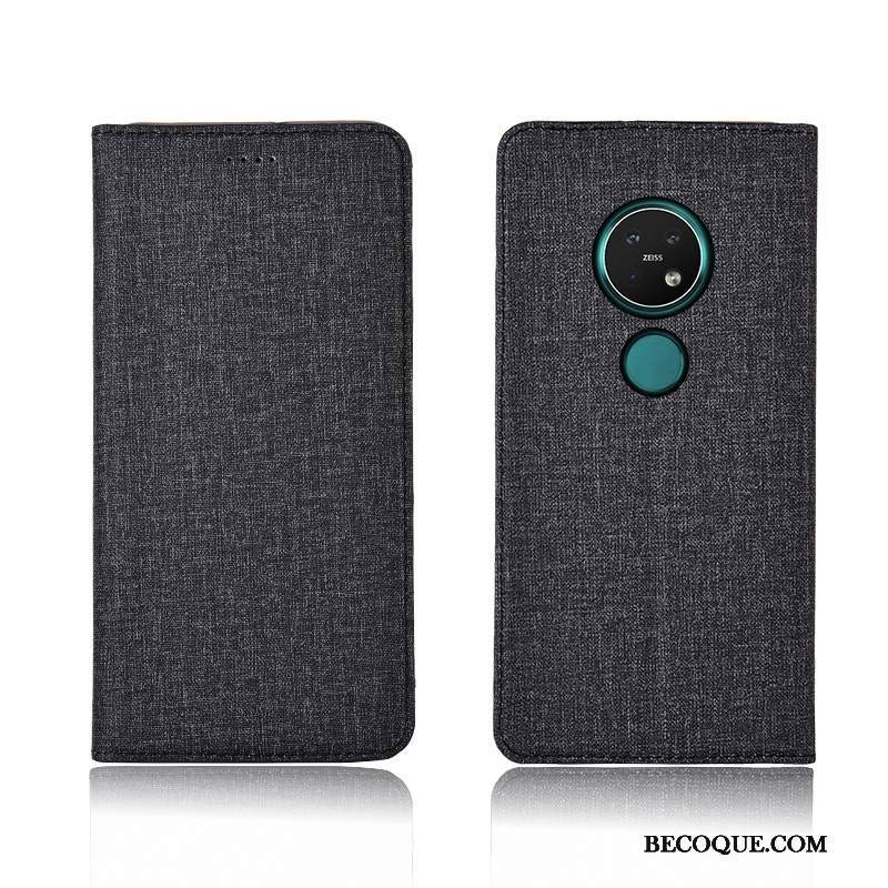 Kuori Nokia 7.2 Nahka Puhelimen Kuoret Pellava, Kotelo Nokia 7.2 Laukut Murtumaton Korkea