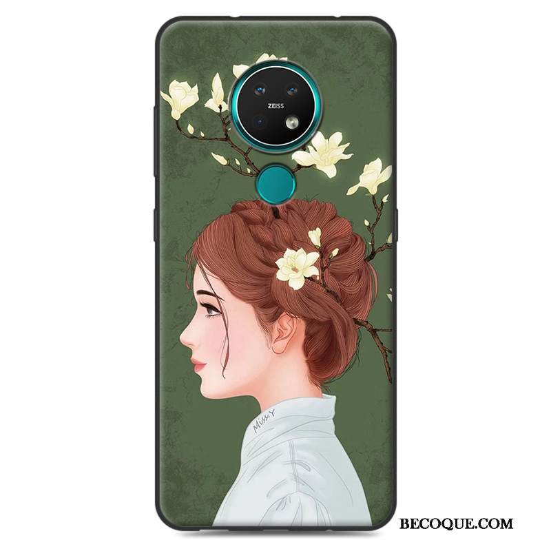 Kuori Nokia 7.2 Silikoni Kustannukset Vihreä, Kotelo Nokia 7.2 Suojaus Murtumaton Pesty Suede