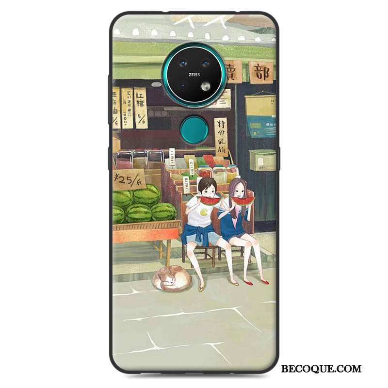 Kuori Nokia 7.2 Silikoni Kustannukset Vihreä, Kotelo Nokia 7.2 Suojaus Murtumaton Pesty Suede