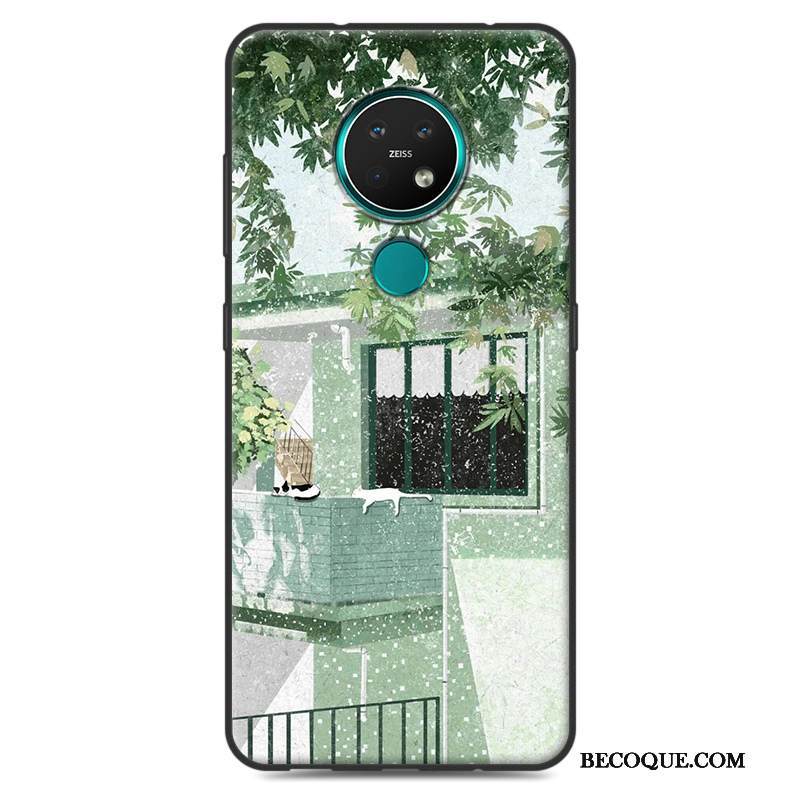 Kuori Nokia 7.2 Silikoni Kustannukset Vihreä, Kotelo Nokia 7.2 Suojaus Murtumaton Pesty Suede