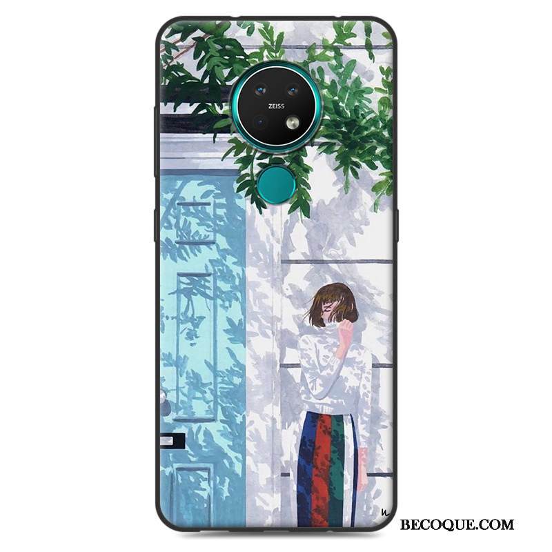 Kuori Nokia 7.2 Silikoni Kustannukset Vihreä, Kotelo Nokia 7.2 Suojaus Murtumaton Pesty Suede