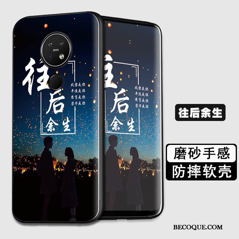 Kuori Nokia 7.2 Silikoni Pesty Suede Sininen, Kotelo Nokia 7.2 Suojaus Murtumaton Puhelimen Kuoret