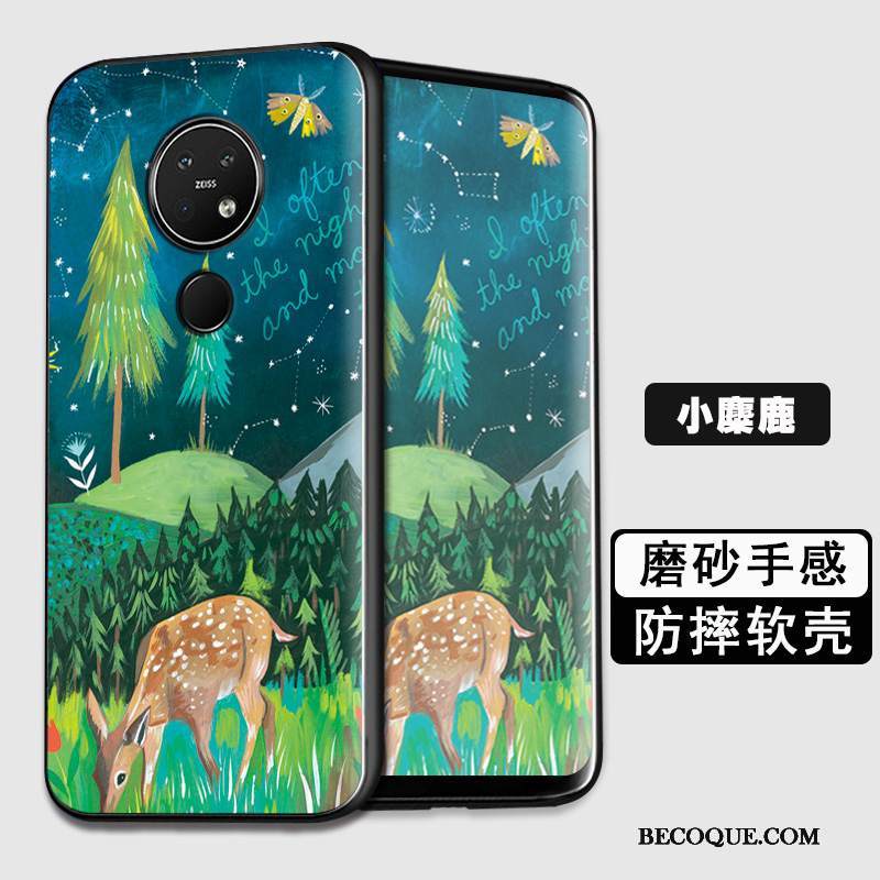 Kuori Nokia 7.2 Silikoni Pesty Suede Sininen, Kotelo Nokia 7.2 Suojaus Murtumaton Puhelimen Kuoret