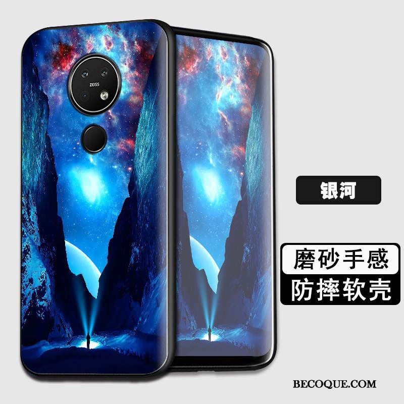 Kuori Nokia 7.2 Silikoni Pesty Suede Sininen, Kotelo Nokia 7.2 Suojaus Murtumaton Puhelimen Kuoret