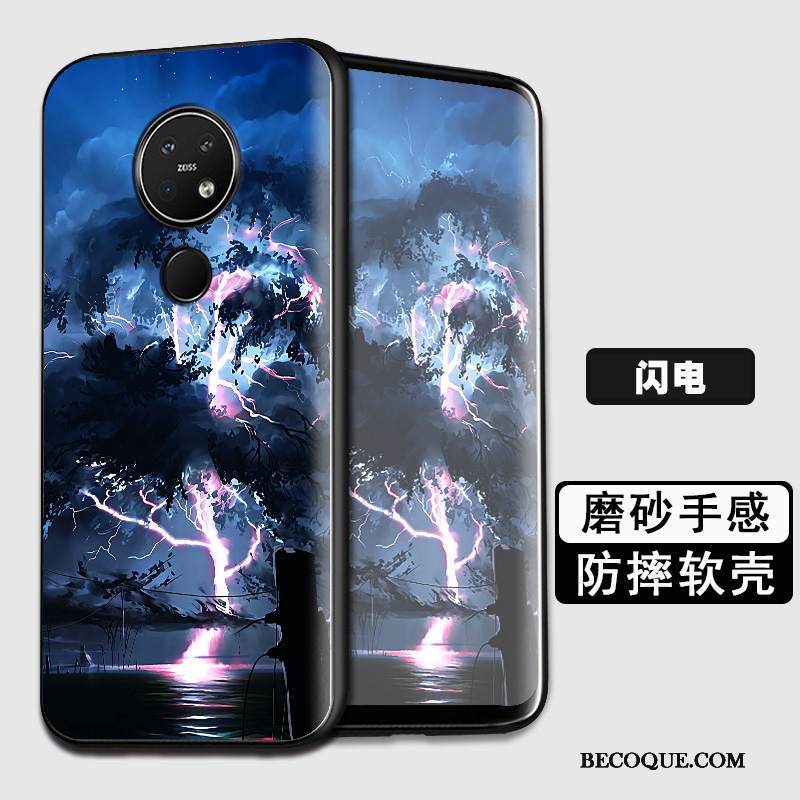 Kuori Nokia 7.2 Silikoni Pesty Suede Sininen, Kotelo Nokia 7.2 Suojaus Murtumaton Puhelimen Kuoret